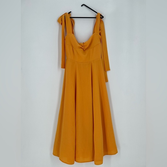 House Of Cb Alicia Strap Ties Corset Tangerine Midi Sundress - Picture 2 of 10